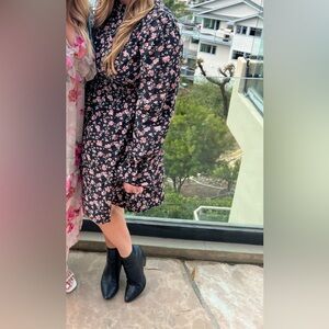 CUPSHE Women's Mock Neck Floral Mini Dress